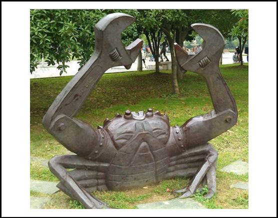 螃蟹金属雕塑