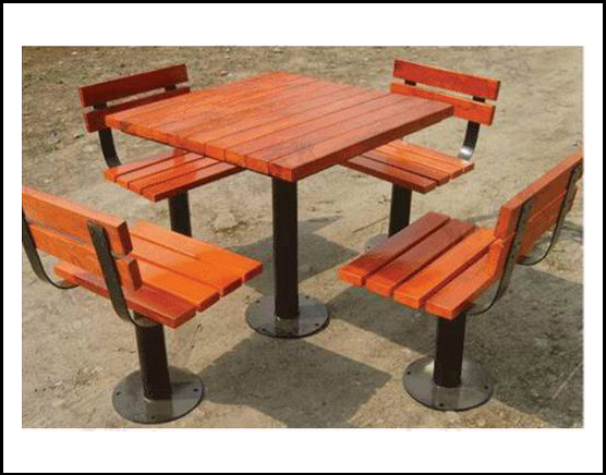 钢木结构套桌椅