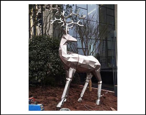 不锈钢抽象鹿雕塑