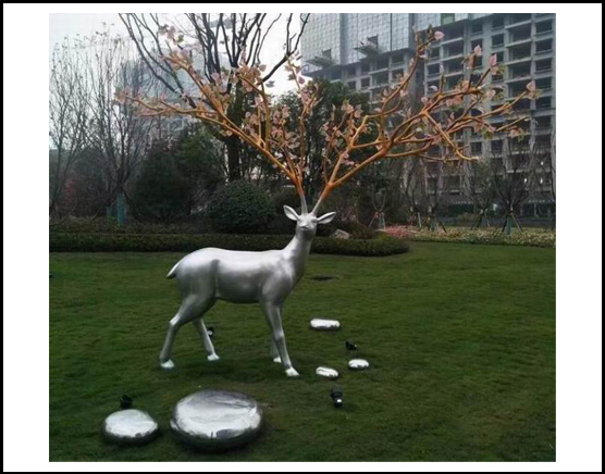 不锈钢情景雕塑鹿