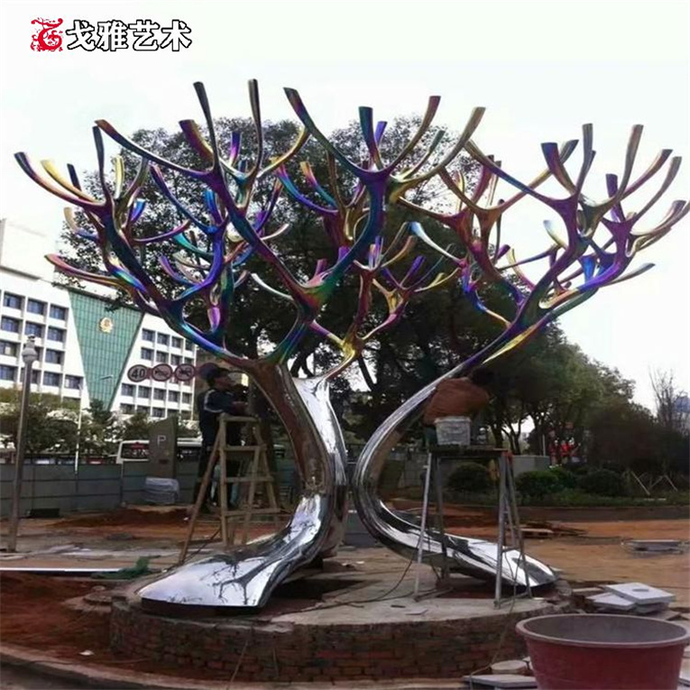 不锈钢树干雕塑抽象雕塑